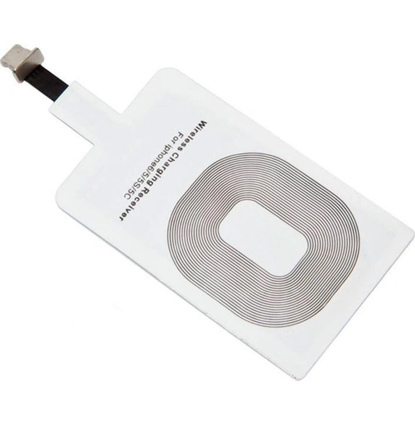 Аккумулятор беспроводной круглый для смартфонов с Lightning разъемом, белый