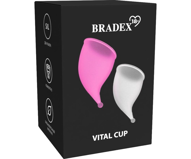 Менструальные чаши набор BRADEX 18+  Vital Cup, размер S и L фото #12