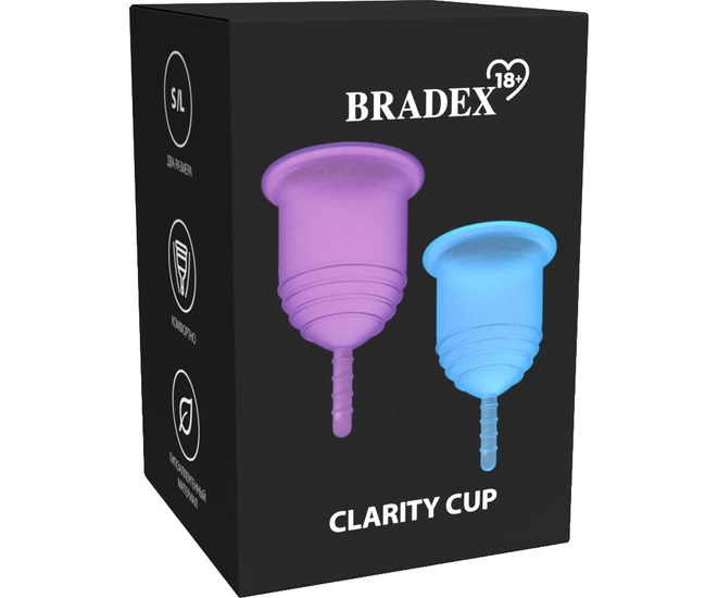 Менструальные чаши набор BRADEX 18+  Clarity Cup, размер S и L фото #11