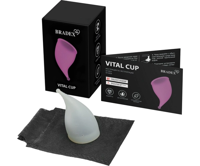 Менструальная чаша BRADEX 18+ Vital Cup, S, белый фото #1