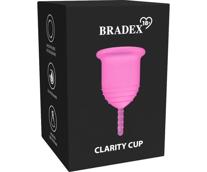 Менструальная чаша BRADEX 18+ Clarity Cup, L, розовый фото #11