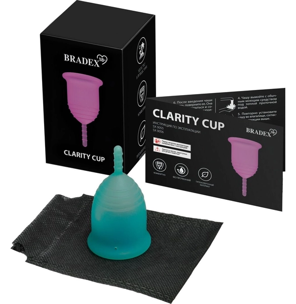 Менструальная чаша Clarity Cup, S, голубая