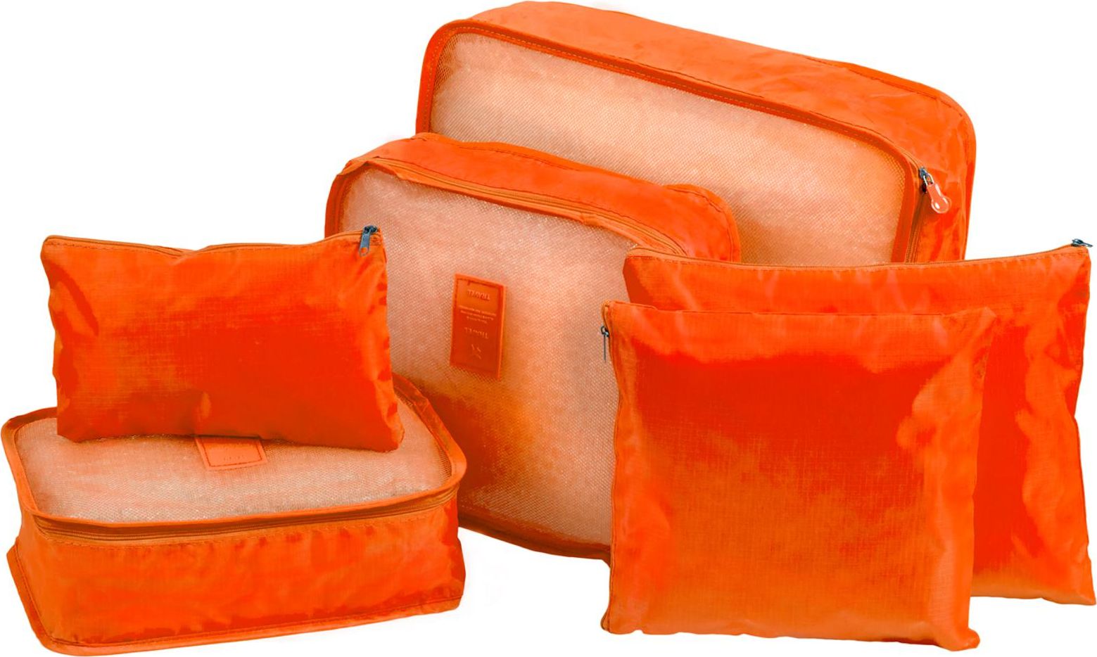 Органайзеры для хранения (набор 6 шт.), полиэстер, оранжевые