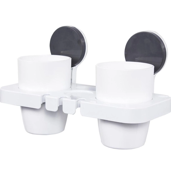Стаканы для зубных щеток на липучке, белые, 2 шт