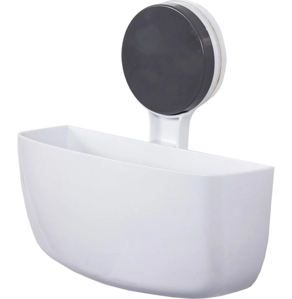 Полка для ванной на липучке полукруг, белая