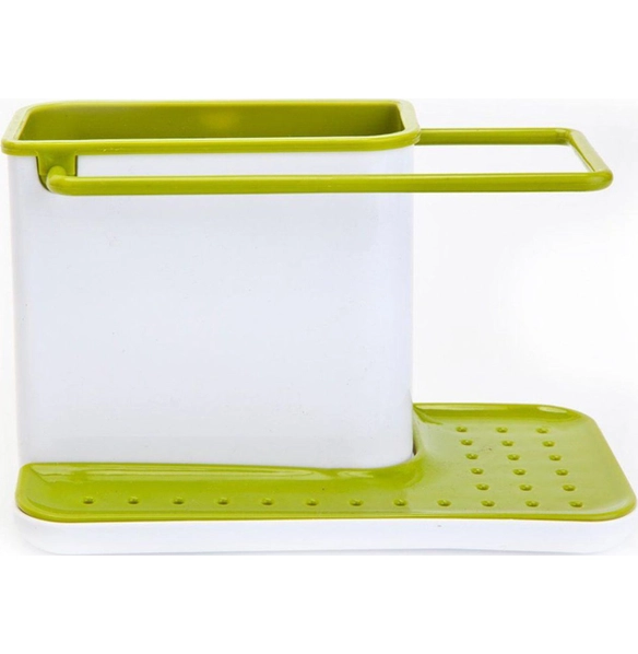 Органайзер для раковины 21х11,4х13,5 см, пластик, зелёный