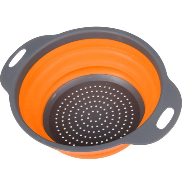 Дуршлаг складной круглый силиконовый 2,4 л, оранжевый